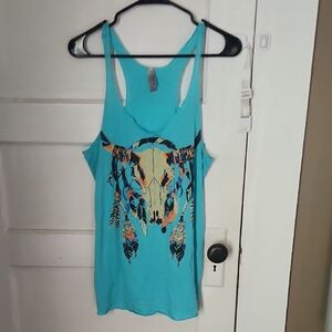 Women's Turquoise‎ Graphic Tank Top